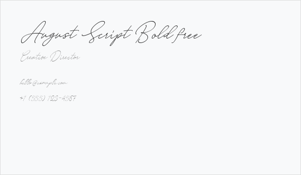 August Script Bold free Business Card