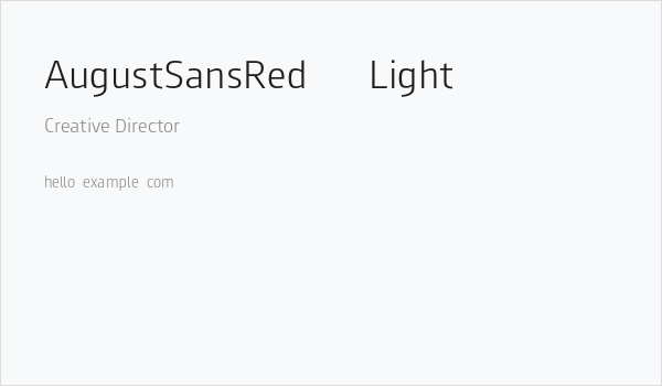 AugustSansRed-45Light Business Card
