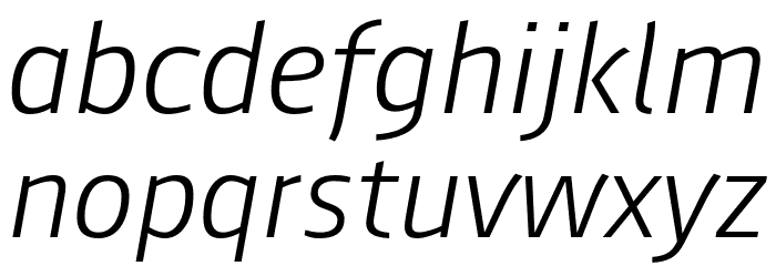 AugustSansRed-46LightIta Font LOWERCASE