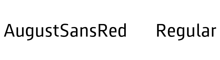 AugustSansRed-55Regular Schriftart