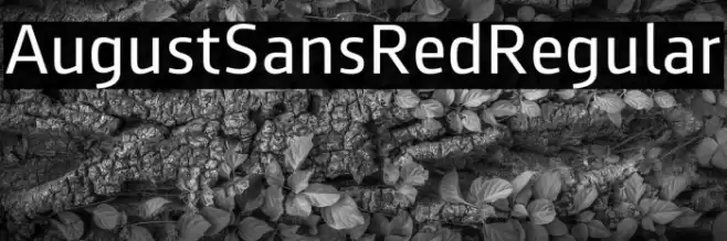 AugustSansRed-55Regular Schriftart examples