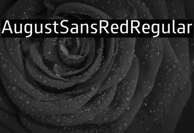 AugustSansRed-55Regular Schriftart examples