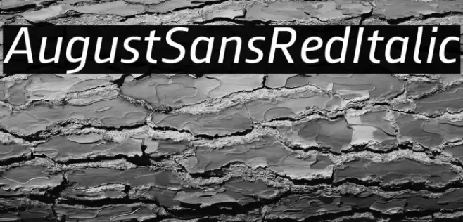 AugustSansRed-56Italic Font examples