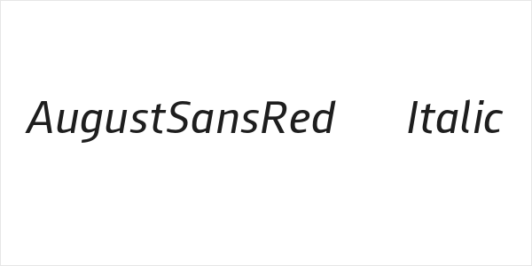 AugustSansRed-56Italic Logo