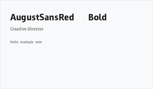 AugustSansRed-75Bold Business Card