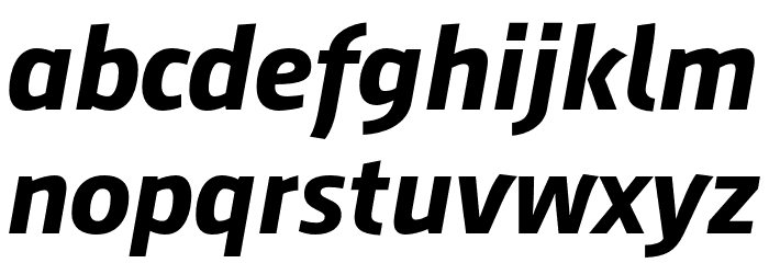 AugustSansRed-76BoldIta Font LOWERCASE