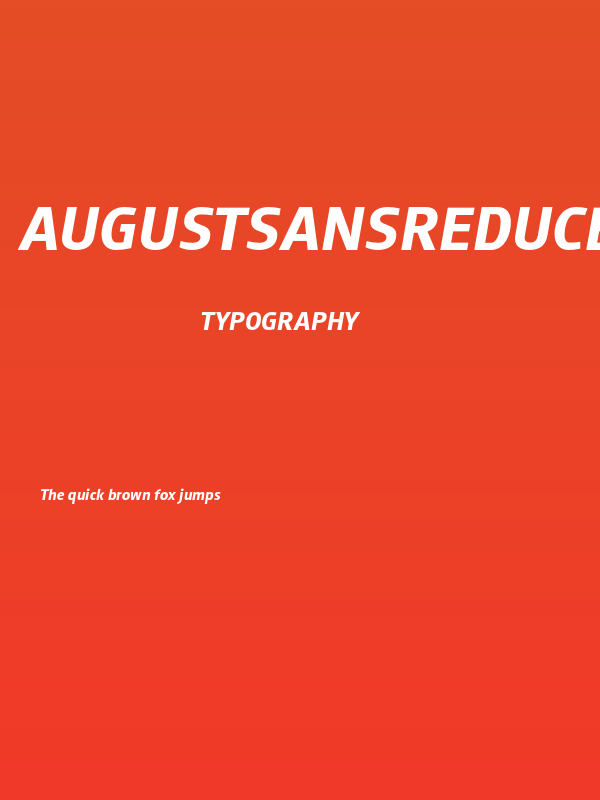 AugustSansReduced-BoldItalic Poster