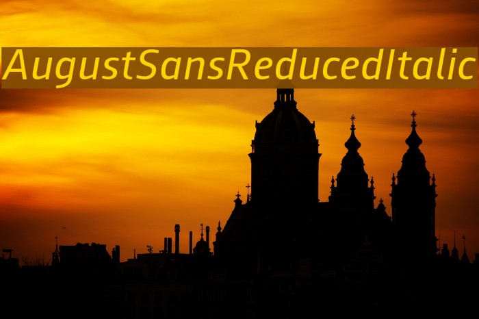 AugustSansReduced-Italic Font examples