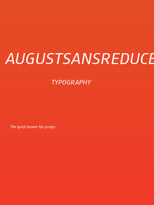 AugustSansReduced-Italic Poster