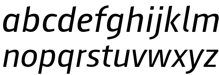 AugustSansReduced-Italic Font LOWERCASE