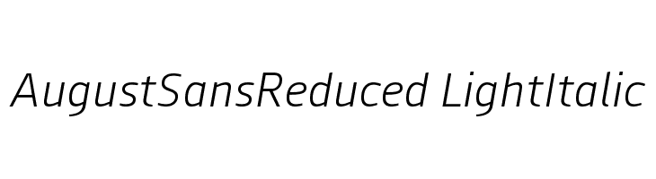 AugustSansReduced-LightItalic  नि: शुल्क फ़ॉन्ट्स डाउनलोड