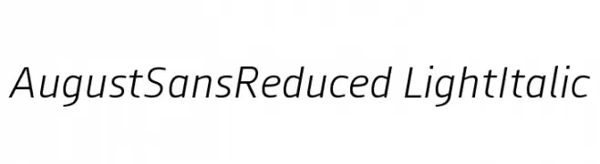 AugustSansReduced-LightItalic  Frei Schriftart Herunterladen