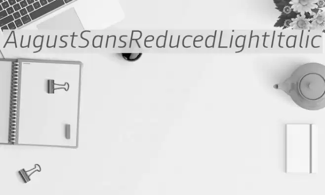 AugustSansReduced-LightItalic Font examples