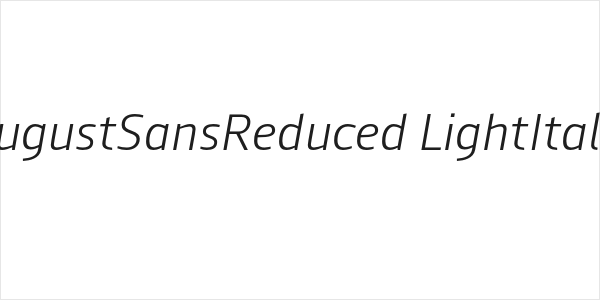 AugustSansReduced-LightItalic Logo