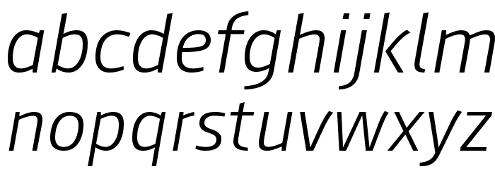 AugustSansReduced-LightItalic Font LOWERCASE
