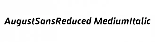 AugustSansReduced-MediumItalic  Frei Schriftart Herunterladen