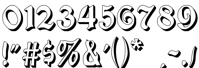 Augusta Shadow Font OTHER CHARS