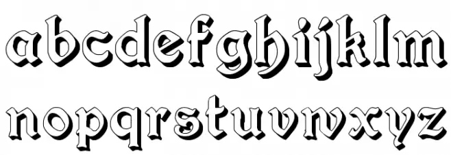 Augusta Shadow フォント 小文字