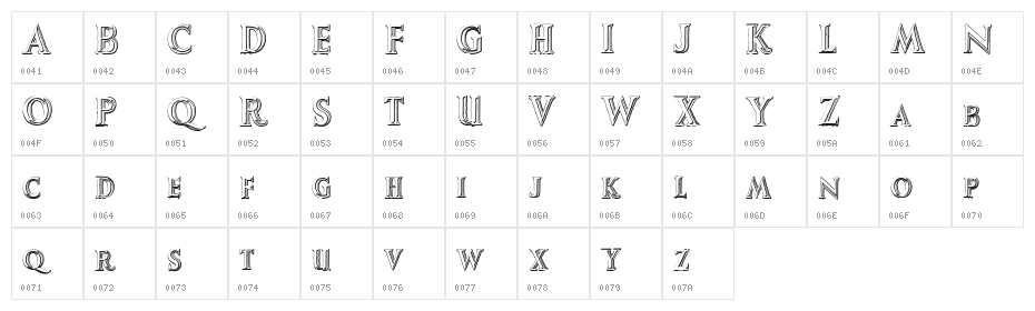 Augustus Beveled Character Map