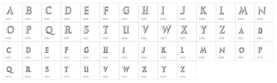 AugustusBeveled Character Map