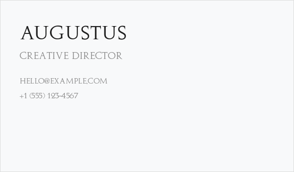 Augustus Business Card