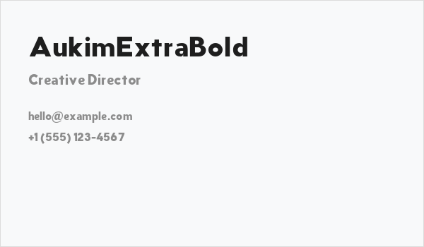 AukimExtraBold Business Card