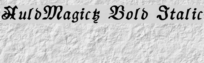 AuldMagick Bold Italic Font examples
