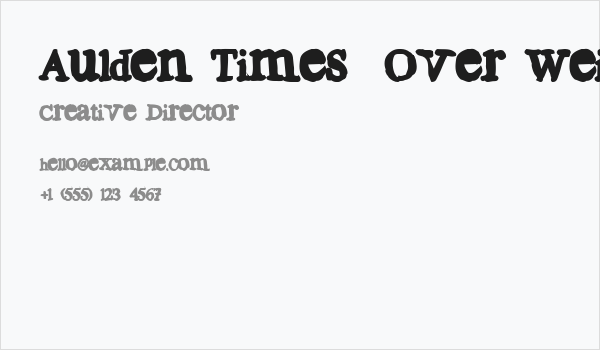 Aulden Times  Over Weight Business Card