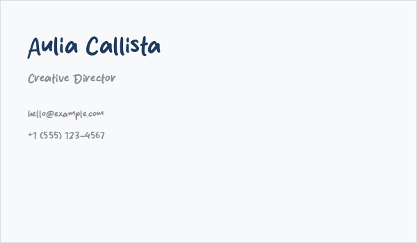 Aulia Callista Business Card