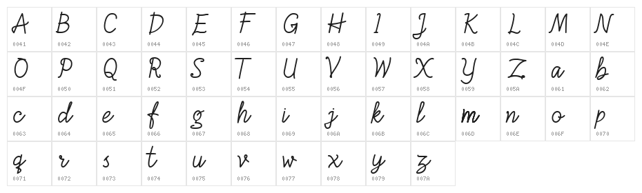 Aullocka - DEMO Regular Character Map