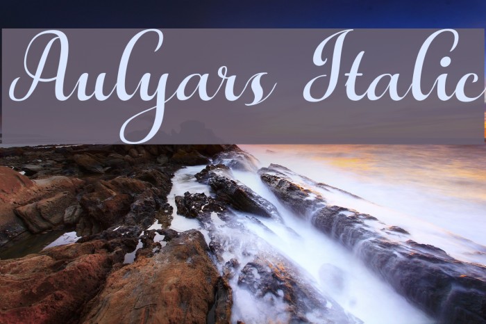 Aulyars Italic Font examples