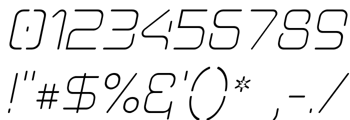 Aunchanted Thin Oblique Font OTHER CHARS