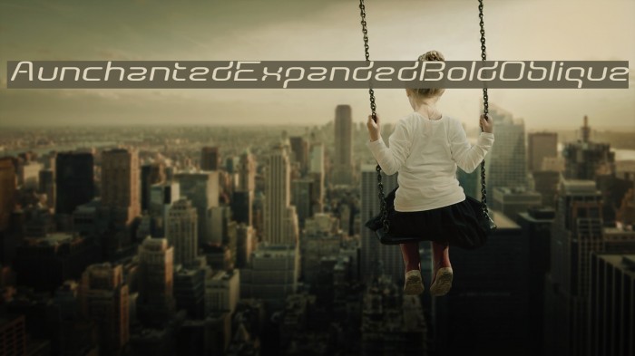 AunchantedExpandedBoldOblique Fonte examples