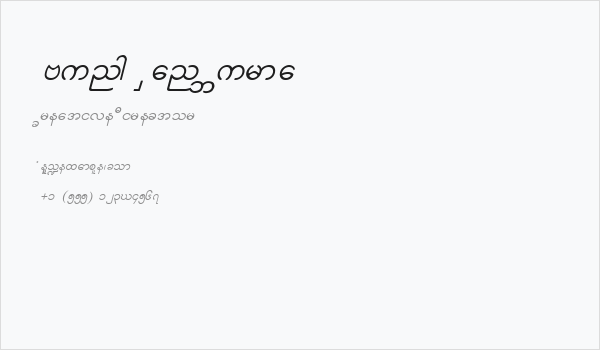 Aung San Burma Business Card