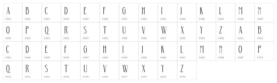 Aunofa Serif DEMO Regular Character Map