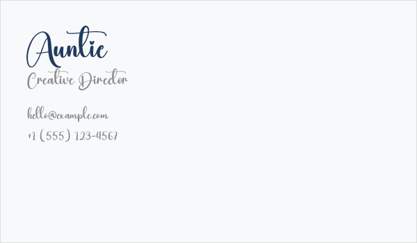 Auntie Business Card