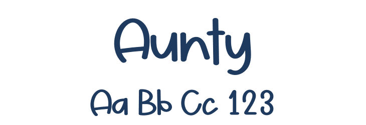 Aunty Font Preview