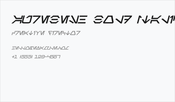 Aurebesh Bold Italic Business Card