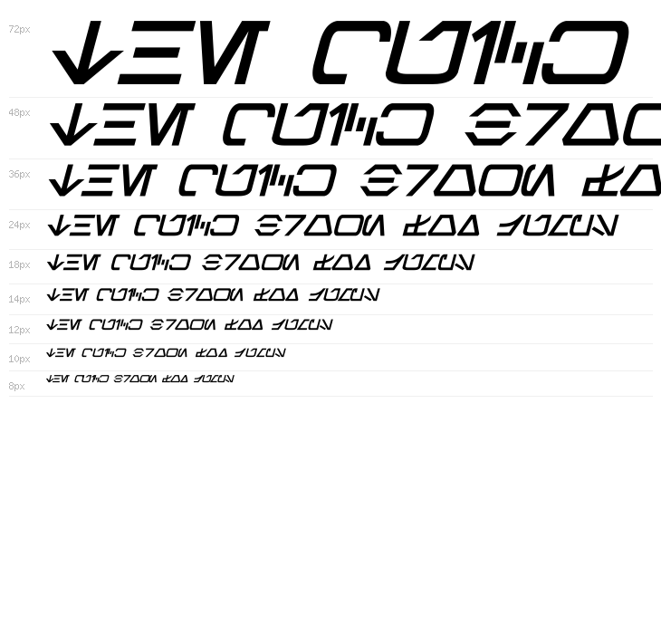 Aurebesh Bold Italic Waterfall