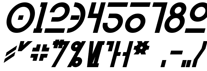Aurebesh Cantina Bold Italic Font OTHER CHARS