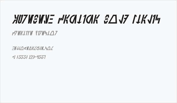 Aurebesh Cantina Bold Italic Business Card