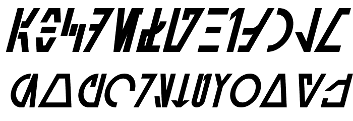 Aurebesh Cantina Bold Italic Font LOWERCASE