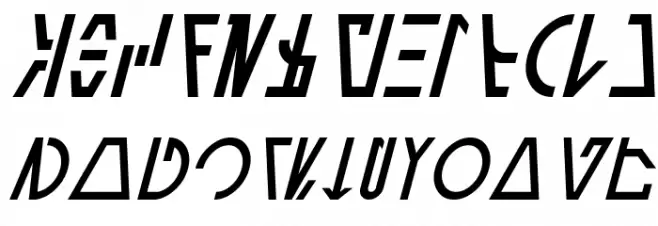 Aurebesh Cantina Italic Fonte MAIÚSCULAS