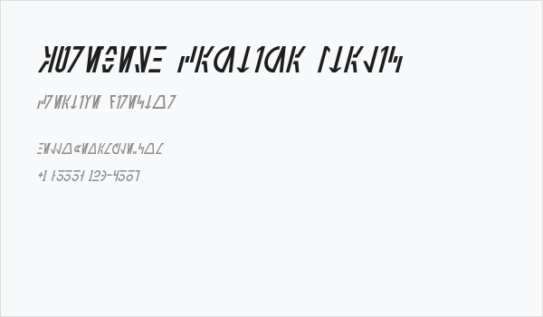 Aurebesh Cantina Italic Business Card