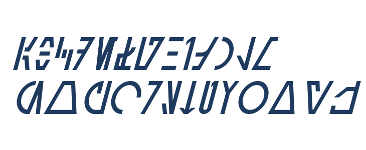 Aurebesh Cantina Italic Lowercase