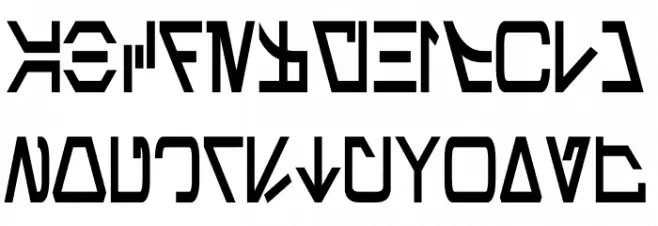 Aurebesh Condensed Bold फ़ॉन्ट अपरकेस