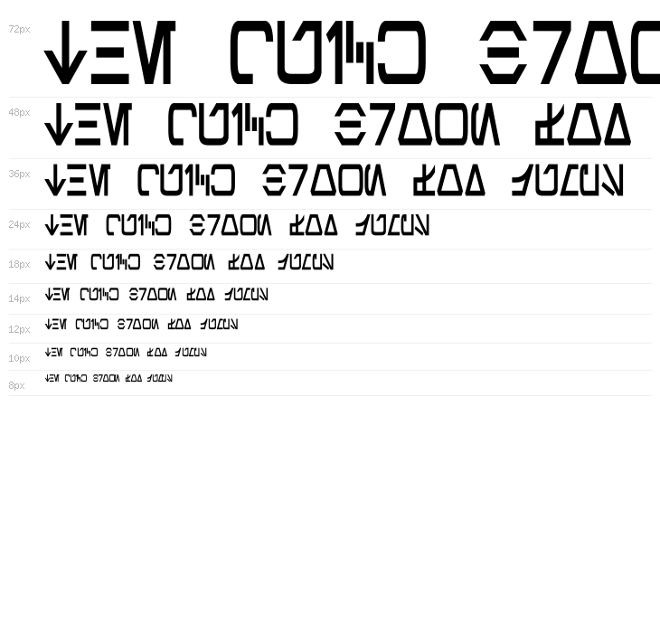 Aurebesh Condensed Bold Waterfall