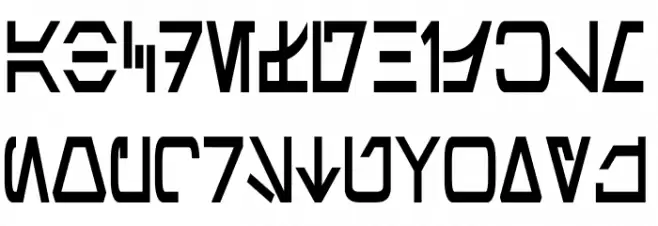 Aurebesh Condensed Bold Font Litere mici