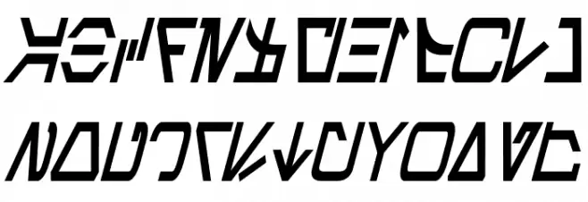 Aurebesh Condensed Bold Schriftart Groß