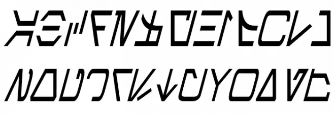 Aurebesh Condensed Italic フォント 大文字